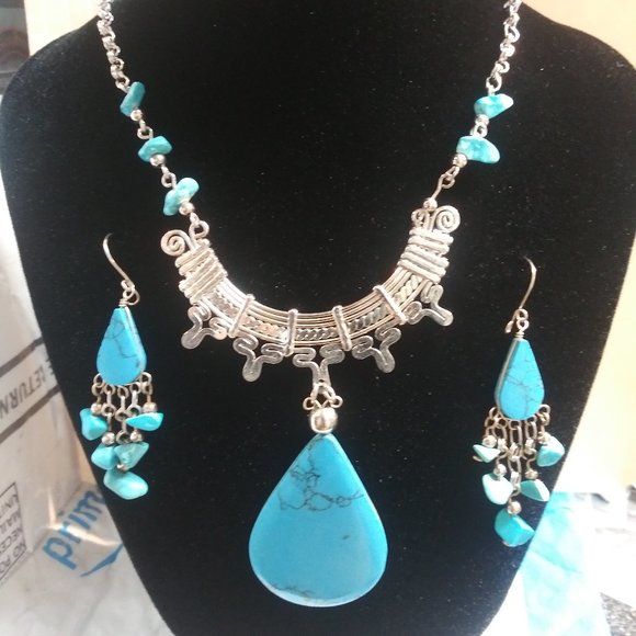 NWT BohoTribal Handmade Necklace and Earrings Set - Picture 1 of 4